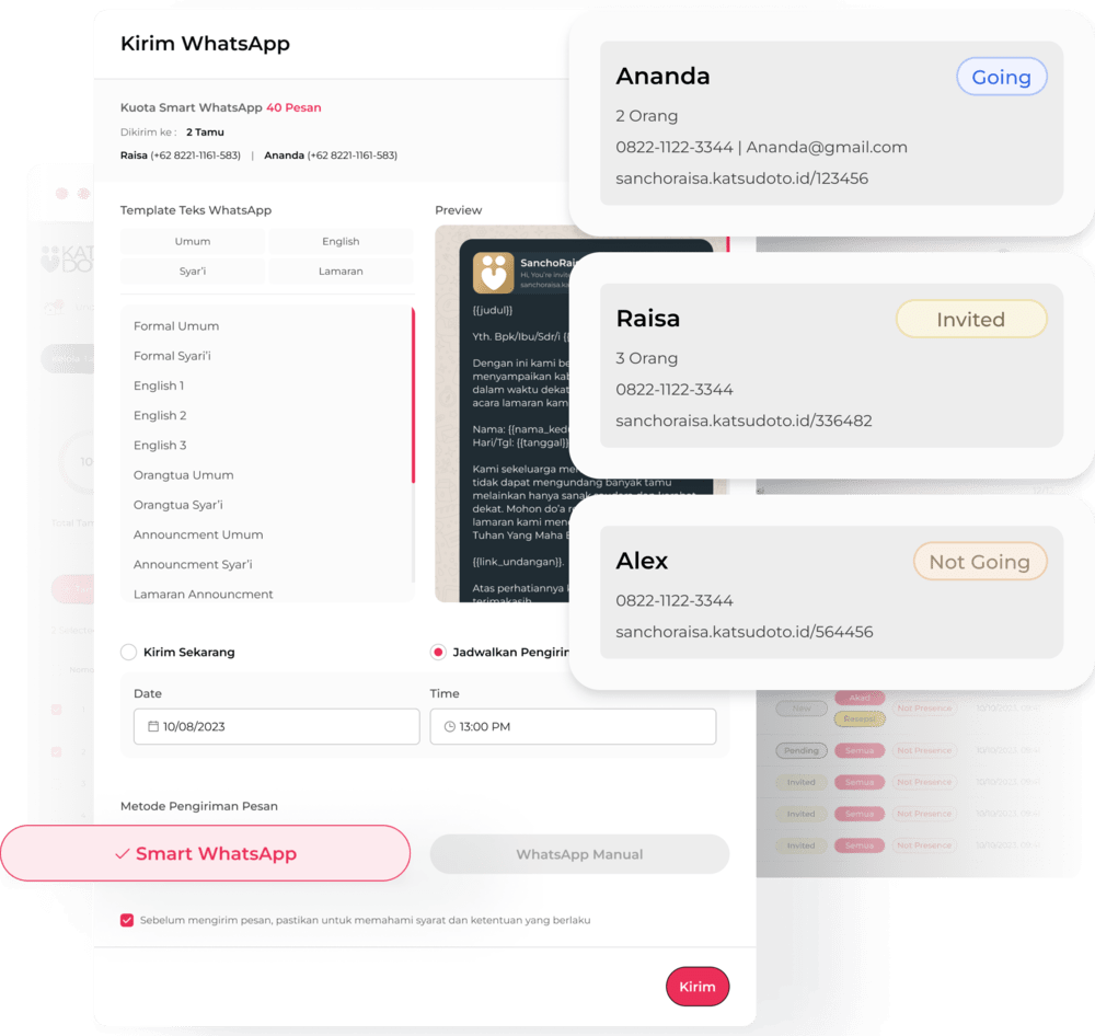Simplify the way you send invitation, reminders, and thankyou